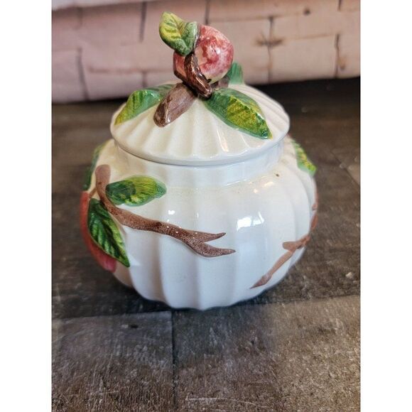 Omnibus japan ceramic white Apple container branch - Picture 7 of 8